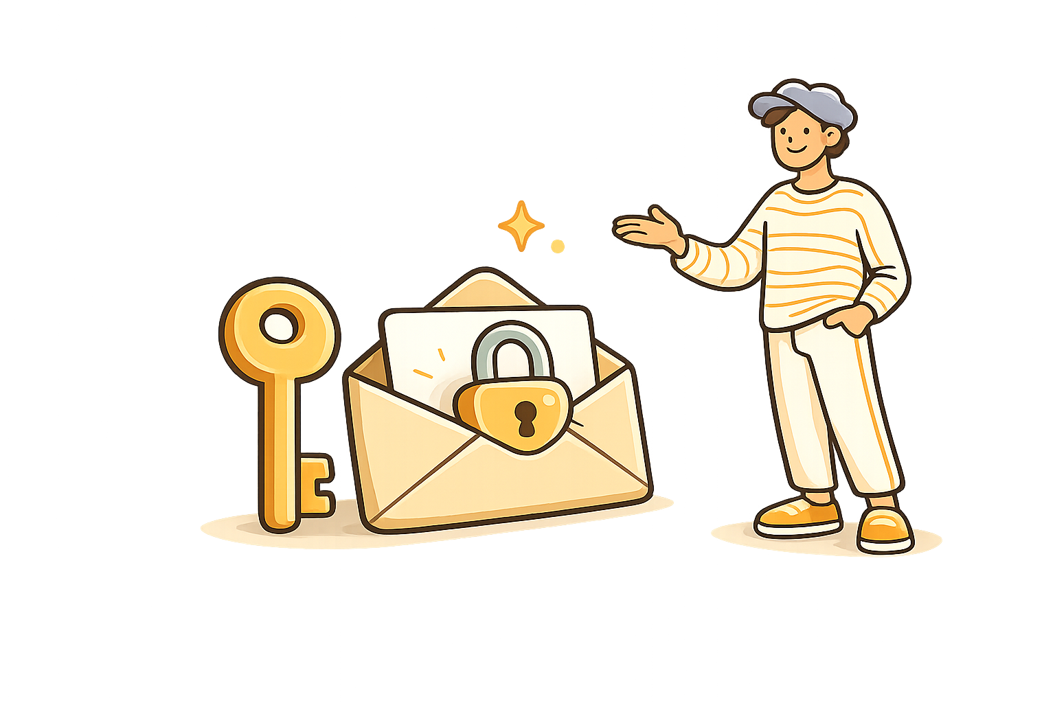 A key and a locked envelope — reset your EdenStreams password